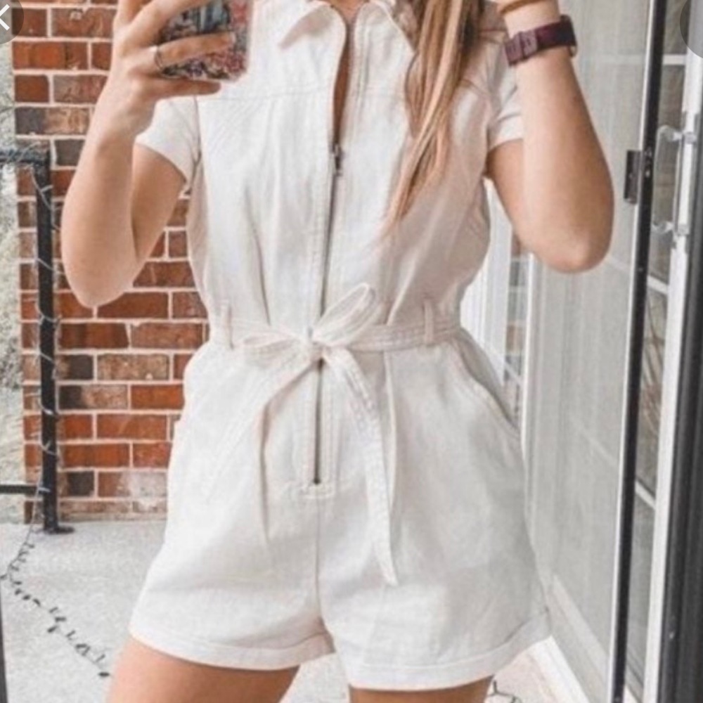 White Denim Romper